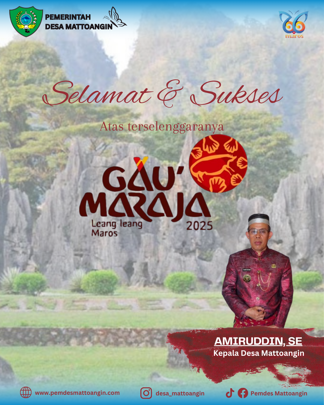 Selamat & Sukses atas Terselenggaranya Gau Maraja Leang-Leang Maros 2025